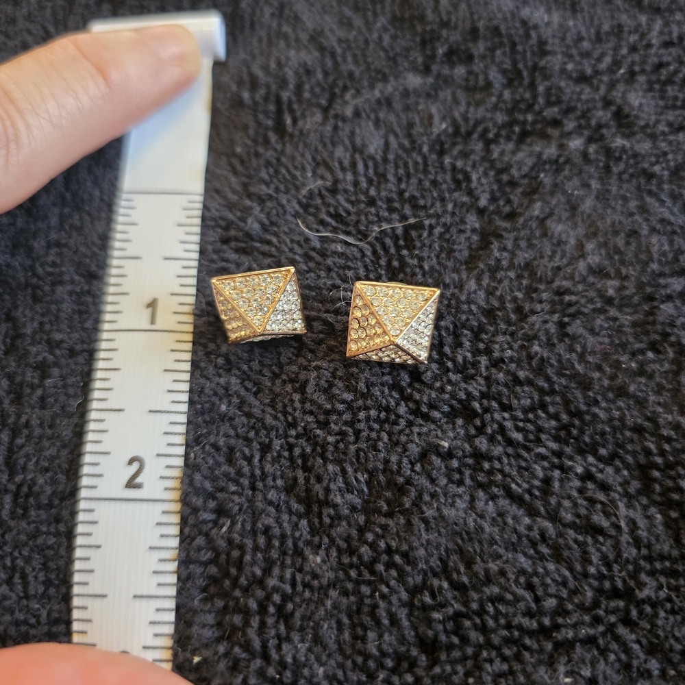 Gold and Silver Stud Earrings